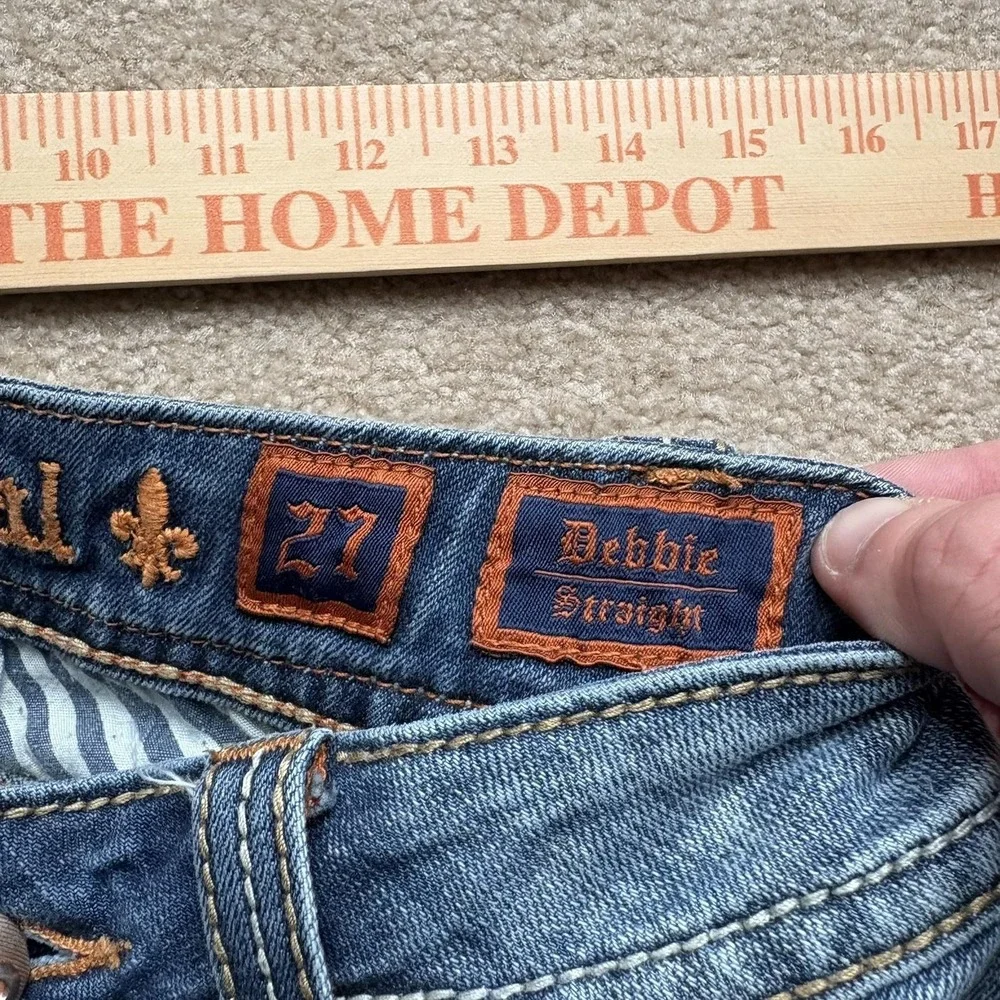 Rock Revival Jeans Womens 27 Blue Debbie‎ Straight Denim Embellished Pockets Y2K